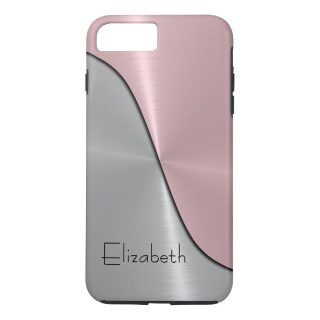 Silver and Pink Steel Metallic Case-Mate iPhone Case (Back)