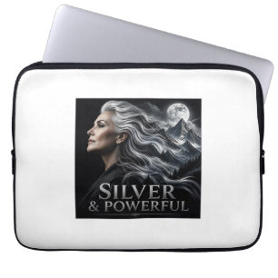 Silver and Powerful Grey Hair Pride Silver Sisters Laptop Sleeve