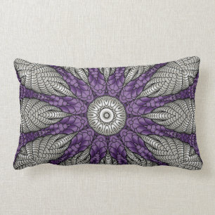 Silver and Purple Abstract Lumbar Cushion