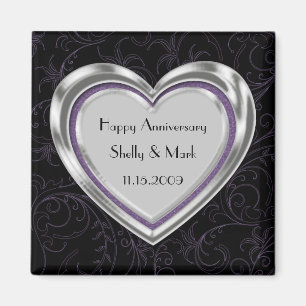 Silver and Purple Anniversary Magnet