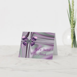 Silver and Purple Butterfly Invitation