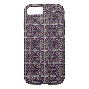 Silver And Purple Connected Ovals Celtic Pattern iPhone 8/7 Case