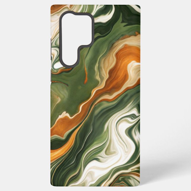 Silver and Purple Swirl Samsung Galaxy S22 Ultra Case (Back)