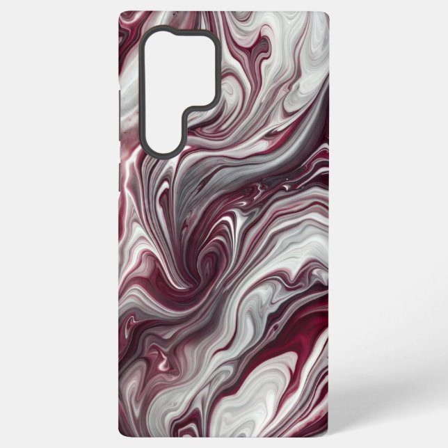 Silver and Purple Swirl Samsung Galaxy S22 Ultra Case (Back)