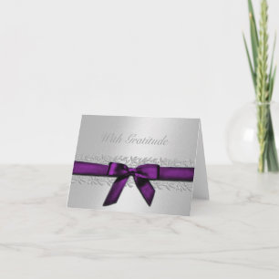 Silver and Purple w/ Silver Vine Border Thank You