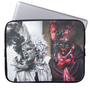 Silver and red carnival masks in Venice(Italy) Laptop Sleeve