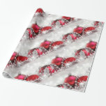 Silver And Red Christmas Wrapping Paper<br><div class="desc">Glamourous Christmas wrapping paper with beautiful red glittery Christmas ornaments,  white sparkling lights,  shiny silver pearls and tinsel.</div>