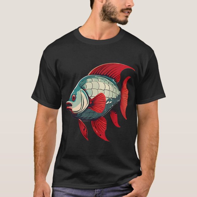 Silver and Red Fish T-Shirt (Front)