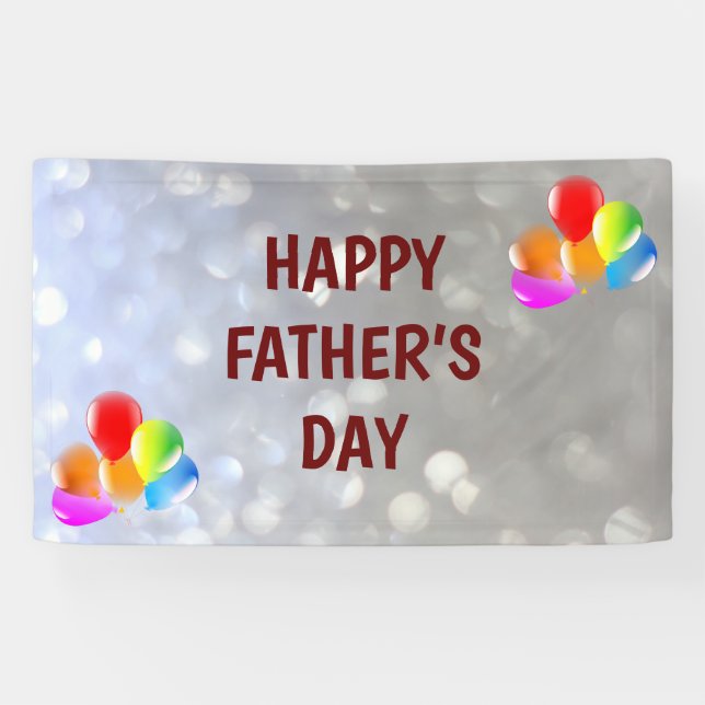 Silver and Red Happy Father’s Day Banner (Horizontal)