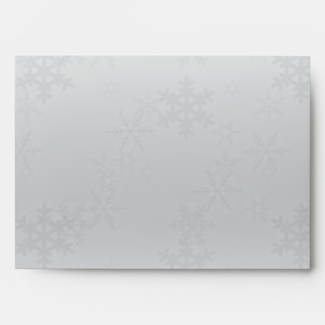 Silver and Red Snowflake Return Address Envelope (Front)