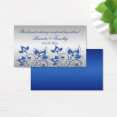 Silver and Royal Blue Floral Wedding Favour Tag (Desk)