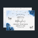 Silver and Royal Blue Roses Elegant Save The Date<br><div class="desc">Celebrating an elegant princess themed royal blue and silver party, and looking for great matching stationery ideas? Create your own DIY template save the date invitations that are easy to have personalised with your name and other details. The floral watercolor art by Raphaela Wilson features royal blue roses accented in...</div>