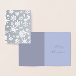 Silver and Snowflakes Holiday Christmas Foil Card