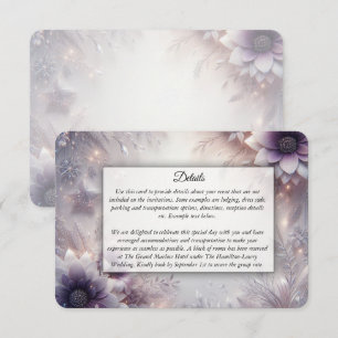 Silver and Soft Amethyst Winter Blooms Wedding Enclosure Card