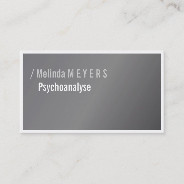 Silver and Typography, elegant, bold Business Card (Front)