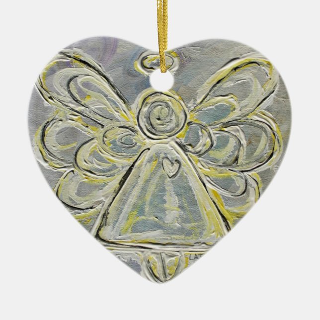 Silver and White Angel Ornament (Front)