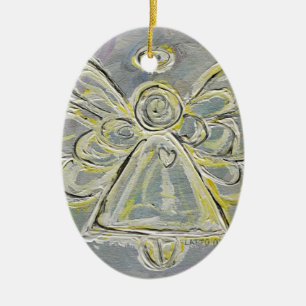 Silver and White Angel Ornament