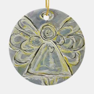 Silver and White Angel Ornament