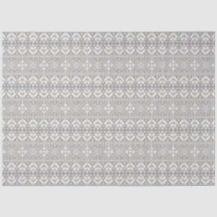 Silver and White Christmas Fair Isle Pattern Tissue Paper