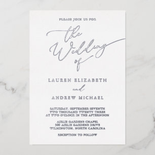 Silver and White Foil Minimalist Wedding
