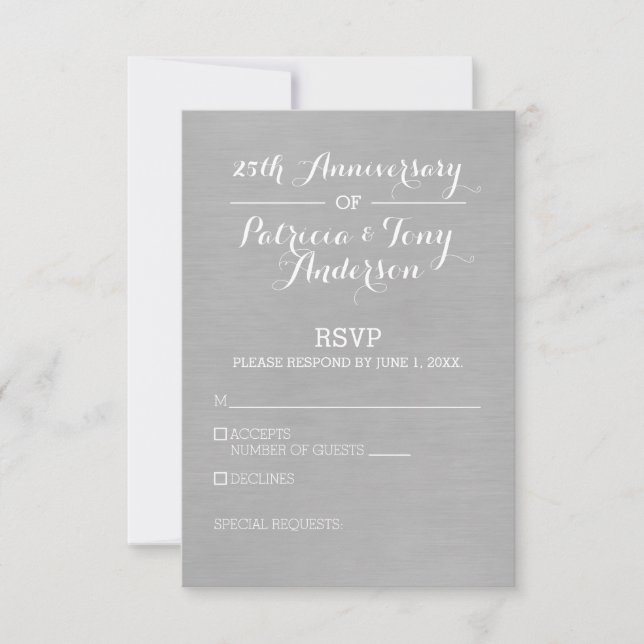 Silver and White RSVP Wedding Anniversary (Front)