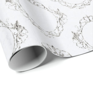 Silver And White Vintage Wrapping Paper