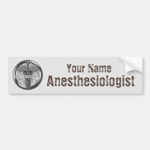 Silver Anesthesiologist Bumper Sticker