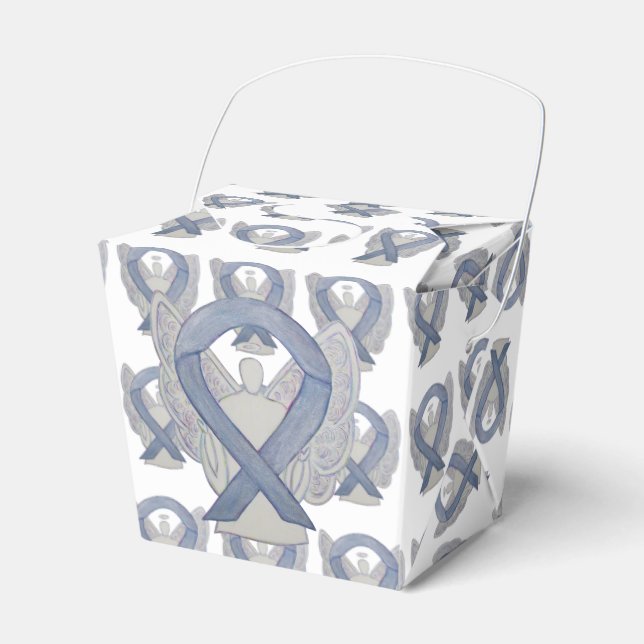 Silver Angel Awareness Ribbon Take Out Favour Boxe Favour Box (Front Side)