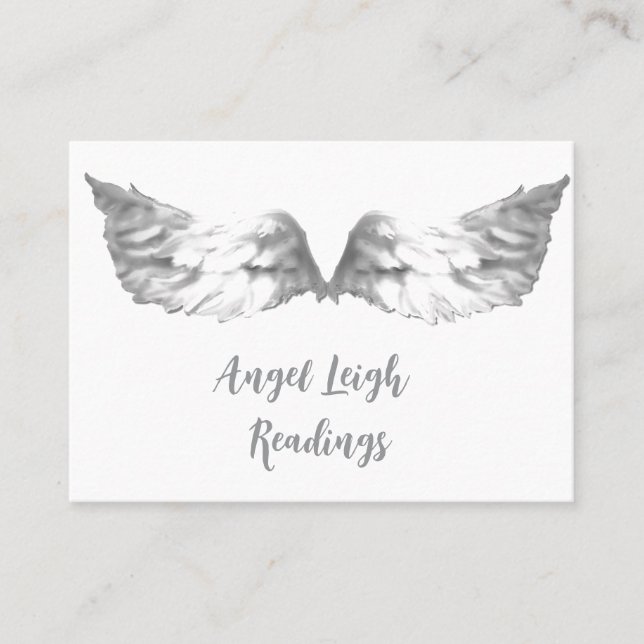 Silver Angel, Spiritual, Reiki, business cards (Front)