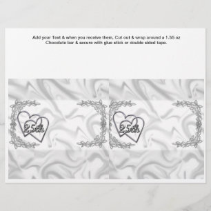Silver Anniversary 25th Custom Candy Bar Wrappers