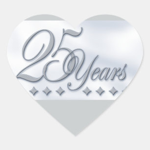 SILVER ANNIVERSARY! HEART STICKER