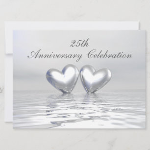 Silver Anniversary Hearts Invitation