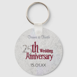 Silver Anniversary Key Ring