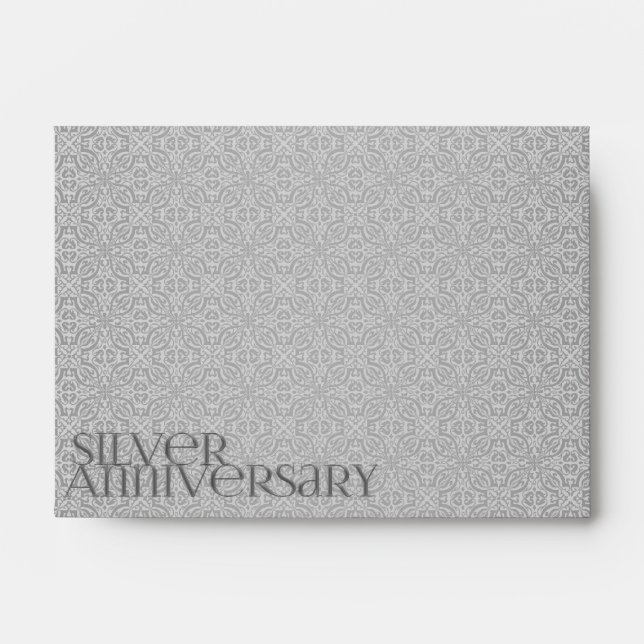 Silver Anniversary Thank You Note Card A6 Envelopes (Front)
