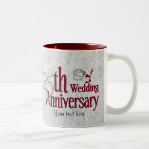 Silver Anniversary Two-Tone Coffee Mug