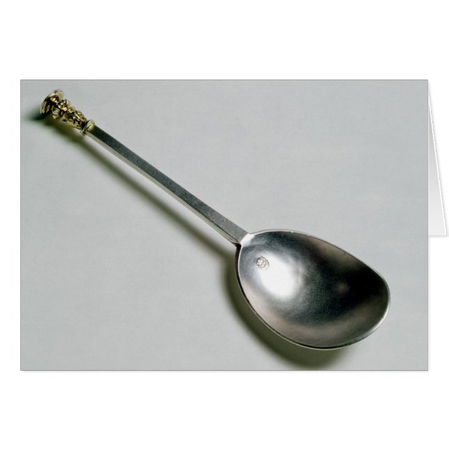 Silver apostle spoon with gold seal top, 1668 (Front Horizontal)