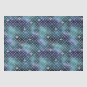 Silver Aqua Blue Mermaid Tissue Paper
