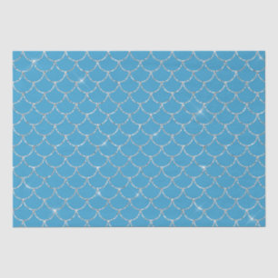 Silver Aqua Mermaid  Tissue Paper