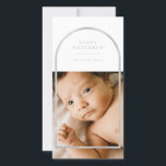 Silver Arch Frame Hanukkah Photo Holiday Card<br><div class="desc">Elegant faux silver arch frame,  Happy Hanukkah Holiday photo card. Features,  single photo on front and two photo template spaces on back of card with white colour backgrounds.</div>