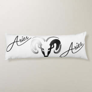 Silver Aries the Ram Zodiac Body Cushion