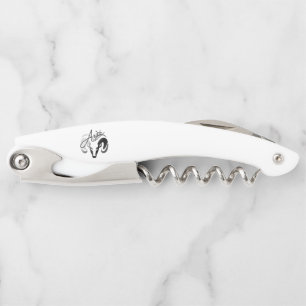 Silver Aries the Ram Zodiac Corkscrew