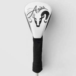 Silver Aries the Ram Zodiac Golf Head Cover