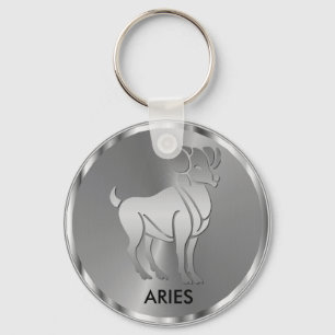 Silver Aries the Ram - Zodiac Sign Key Ring
