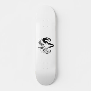 Silver Aries the Ram Zodiac Skateboard