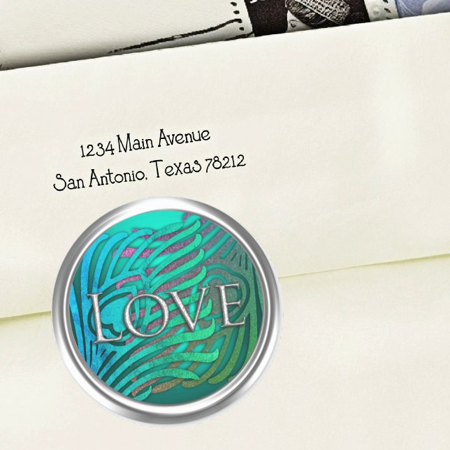 Silver Art Deco Peacock Envelope Seal Love (Creator Uploaded)