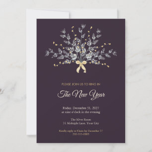 Silver Artemisia New Years Eve Party Invitation