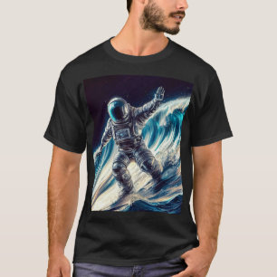 SILVER ASTRONAUT SURFING THE VAULT CELESTIAL T-Shirt