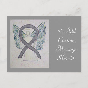 Silver Awareness Ribbon Angel Custom Postcard