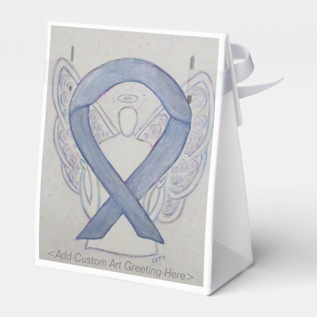 Silver Awareness Ribbon Angel Party Favour Boxes (Back Side)