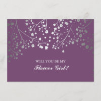 Silver Baby's Breath Wedding Flower Girl Invite